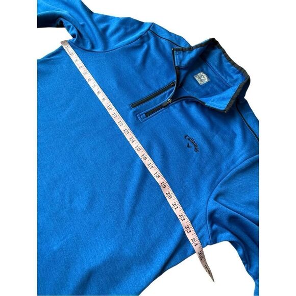 Callaway Men’s Golf 1/4 Zip Tech Fleece In Olympian Blue Heather Size L - Picture 10 of 10